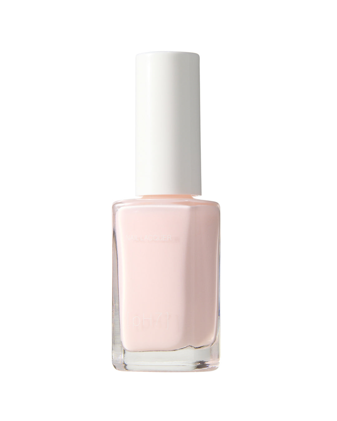 Pink nail polish bottle with white cap on a white background
